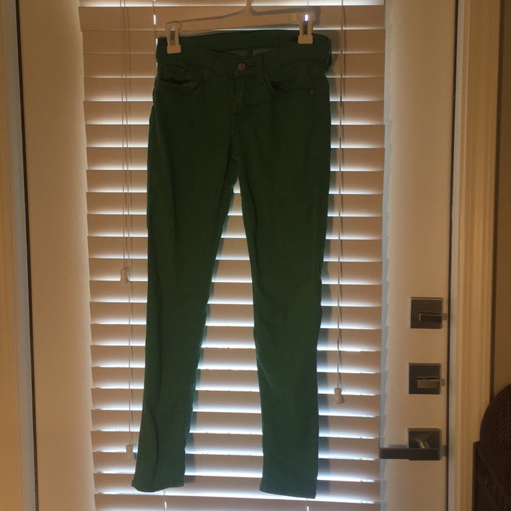 Green 7 for All Mankind skinnies